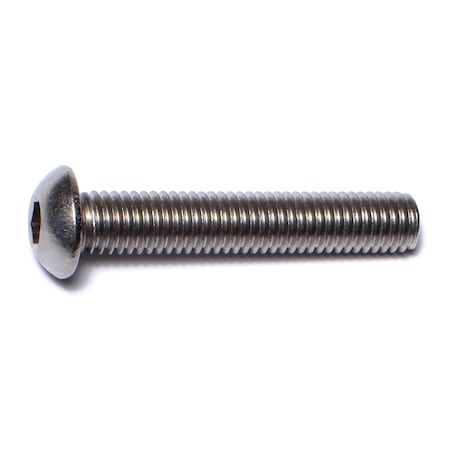 Midwest Fastener M8-1.25 Socket Head Cap Screw, Button, Plain Stainless Steel, 45 mm Length, 4 PK 75584